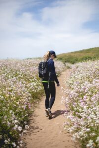 women walking in spring